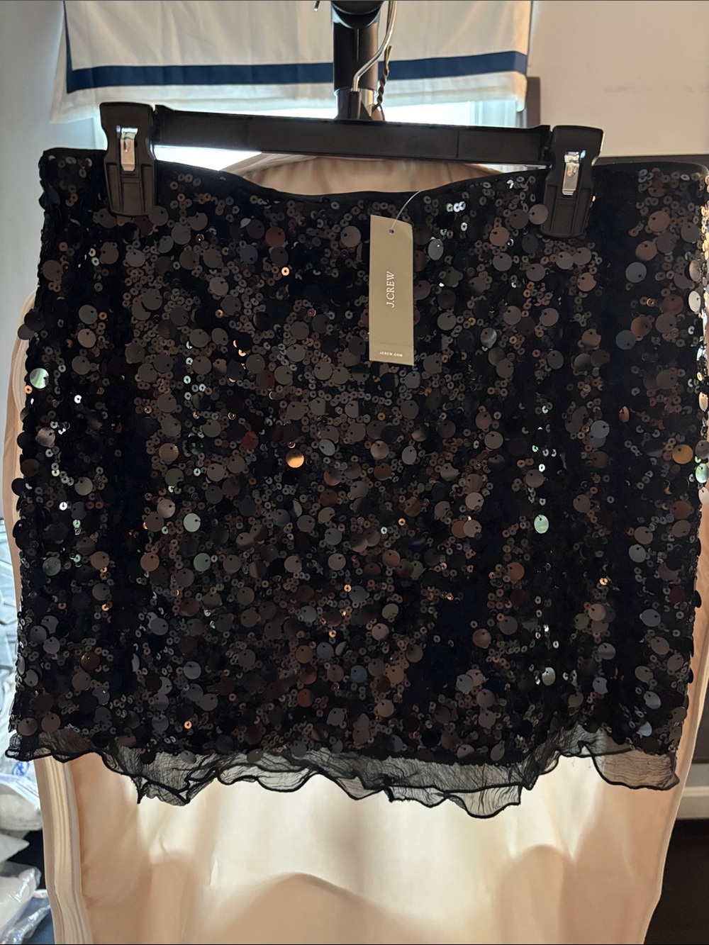J. Crew Black Sequin Mini Skirt